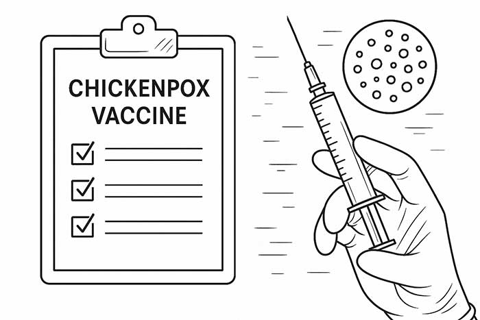 Chickenpox vaccine via MMRV