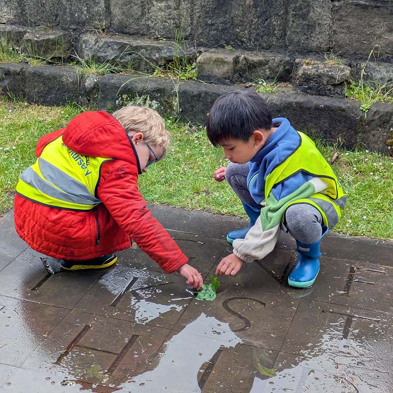 outdoor play - muddy puddles